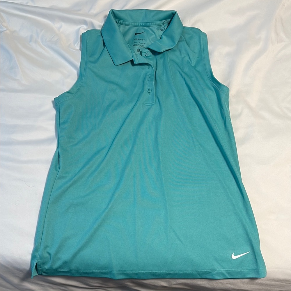 Nike Teal Sleeveless Polo Shirt